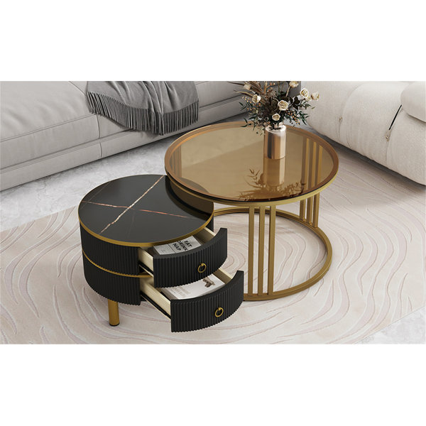 27.5'' Stackable Coffee Table With 2 Drawers, Side ... - Shein